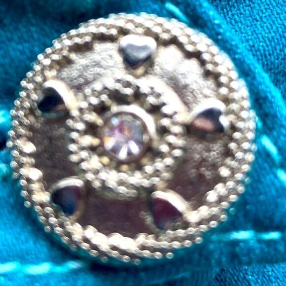 Capellini Women’s Turquoise Stretch Crop Pant Size 7 - Picture 3 of 12